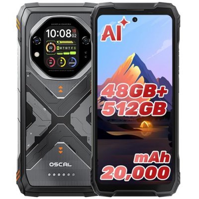 OSCAL  TANK 1 - Smartphone robuste 5G 6.78 FHD+ 20000mAh 16Go/512Go 55W &eacute;cran secondaire - Orange