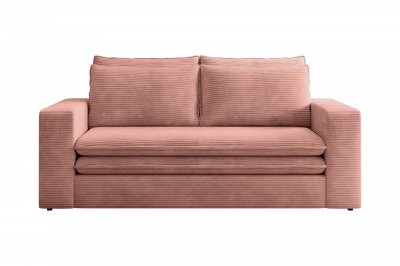 CASANOVA OSCAR - Canap&eacute; droit velours c&ocirc;tel&eacute; 2 places Rose