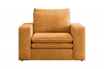 CASANOVA PARIS Oscar - Fauteuil En Velours C&ocirc;tel&eacute; - Moutarde
