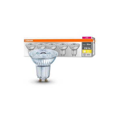 OSRAM  5 r&eacute;flecteurs LED GU10 2,6W 2&nbsp;700K 230lm 36&deg;