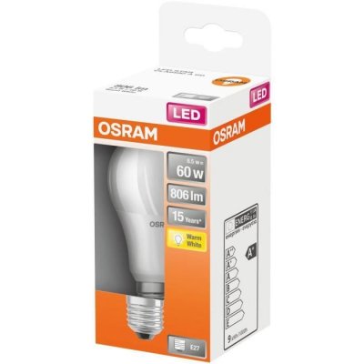 OSRAM  Ampoule LED Standard d&eacute;polie avec radiateur 8,5W=60 E27 chaud