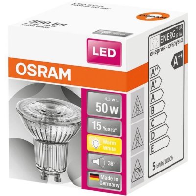 OSRAM  r&eacute;flecteur LED Star GU10 4,3&nbsp;W blc chaud 36&deg;