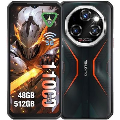 OUKITEL  WP55 Pro Telephone Portable Incassable 5G 48+512Go 108MP 6.6"" 11000mAh NFC Orange