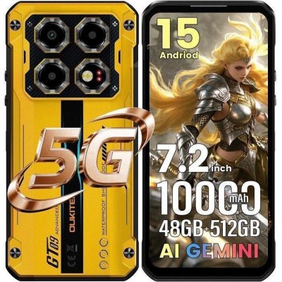 OUKITEL  WP60 5G Telephone Portable Incassable 7.2"" 48GO+512GO 108MP Dual SIM/NFC Jaune