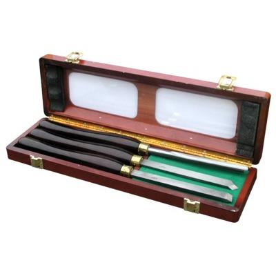 OUTIFRANCE  - 3 Outils de tourneur manche bois Pro