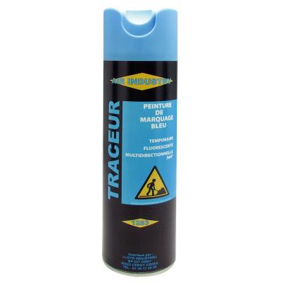 OUTIFRANCE  - Peinture De Marquage Temporaire Bleue Fluo 500 Ml