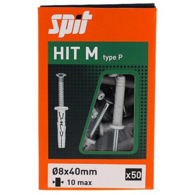SPIT Outillage online - 50 chevilles &agrave; frapper hit m collerette plate 40 mm