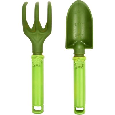 KIDS IN THE GARDEN Outils de jardin enfant en plastique star (lot de 2) vert clair et fon