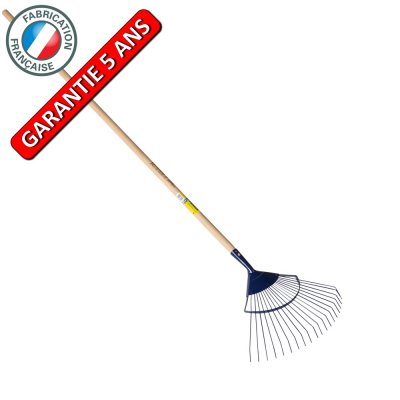 OUTILS PERRIN  Balai &agrave; Gazon Dent Rond Professionnel Emmanch&eacute; Droit 150, 22 Dents