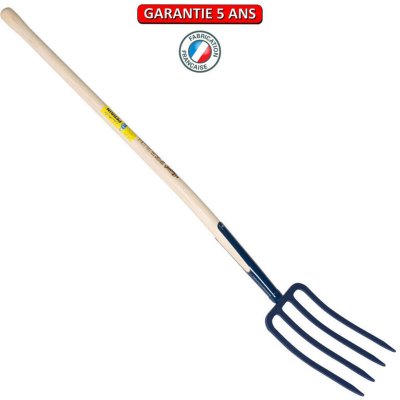 OUTILS PERRIN  - Fourche &agrave; b&ecirc;cher &agrave; soie 4 dents 30 manche pomme