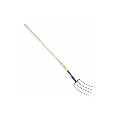 OUTILS PERRIN  - Fourche &agrave; fumier &agrave; soie 4 dents manche pomme