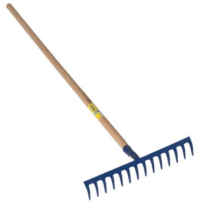 OUTILS PERRIN  - R&acirc;teau forg&eacute; 12 dents courbes manche bois 1,65 m