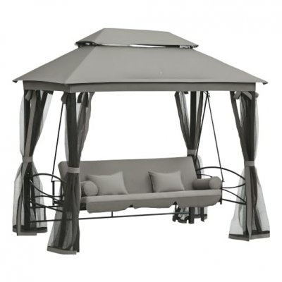 OUTSUNNY  - Balancelle - Acier - 232x149x245cm - Gris
