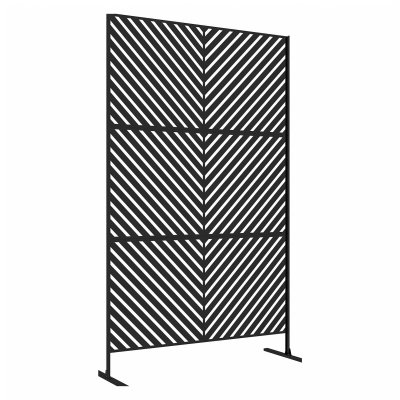 OUTSUNNY  Panneau Brise Vue Décoratif Extérieur 122x45x198 cm Noir