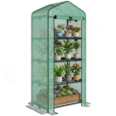 OUTSUNNY  - Serre de jardin - Acier galvanis&eacute; - 70x50x160cm - Vert