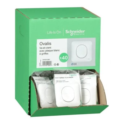 SCHNEIDER ELECTRIC Ovalis - Interrupteur va-et-vient, 10 a, connexion automatique - Blanc