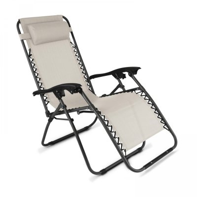 OVIALA  - Fauteuil de jardin pliant en acier taupe - Taupe