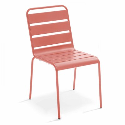 OVIALA  Palavas - Chaise de Jardin en m&eacute;tal Argile