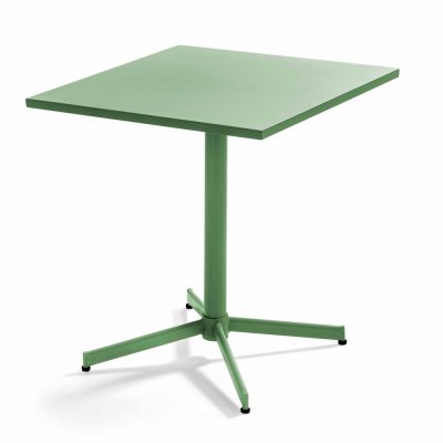 OVIALA  Palavas - Table carr&eacute;e Bistro inclinable en Acier Vert Cactus
