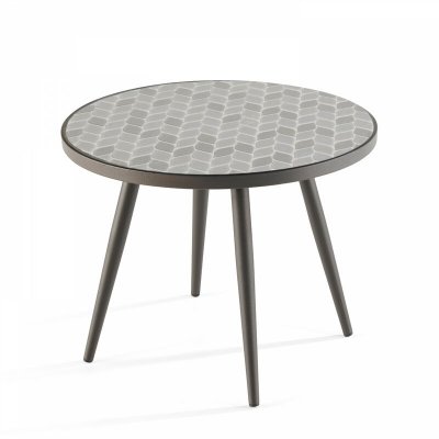 Oviala Tivoli - Table Basse Ronde Motif en c&eacute;ramique