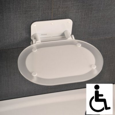 RAVAK Ovo Chrome si&egrave;ge de douche rabattable PMR pour cabine de douche blanc (B8F0000028)