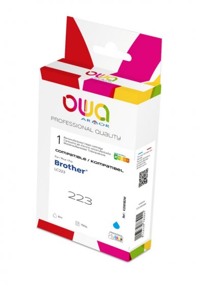 OWA  Cartouche d'encre remanufactur&eacute;e compatible BROTHER LC223 - Cyan