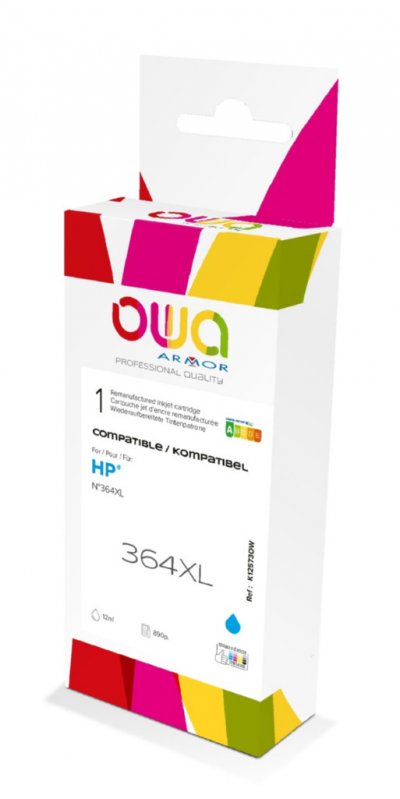 OWA  Cartouche d'encre remanufactur&eacute;e compatible HP 364XL CB323EE - Cyan