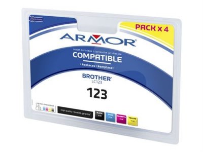 ARMOR Owa Pack cartouche Owa compatible Brother LC123 couleurs pour imprimante jet d'encre