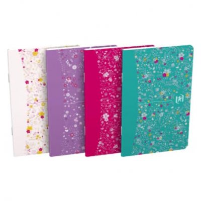 OXFORD  1 Carnet Motif Fleur - Format 9 X 13 Cm - 60 Pages Lign&eacute;es 6mm