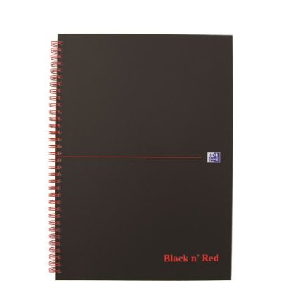 OXFORD  Black n' Red 400047609 Cahier &agrave; spirales A4 140 pages Noir