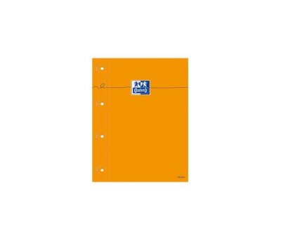 OXFORD  Bloc Agraf&eacute; Cot&eacute;s Perfor&eacute;s, 230 X 297 Mm Papier Blanc Seyes Orange