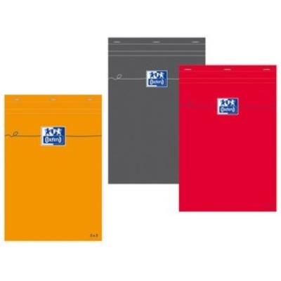 OXFORD  Bloc De Direction Gris Non Perfor&eacute;, R&eacute;glure 5x5 210x297 Mm Papier Blanc