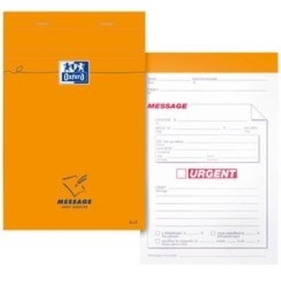 OXFORD  Bloc-Notes agraf&eacute; - 17 cm x 11 cm x 0,9 cm - 160 pages - 80g - Orange