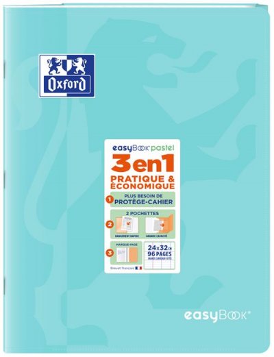 OXFORD  Cahier Piq&ucirc;re EasyBOOK Pastel, Assorti, 240mm x 320mm