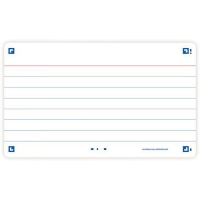 OXFORD  Fiches bristol FLASH 2.0, A7, lign&eacute;, blanc - Lot de 5