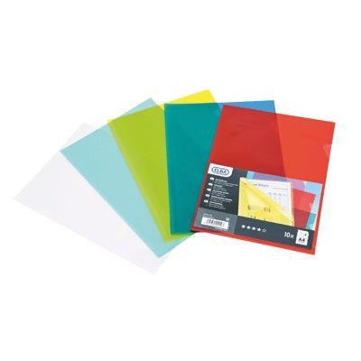 GENERIQUE OXFORD Lot de 10 Pochettes-Coin Haute R&eacute;sistance A4 PVC Lisse Rouge