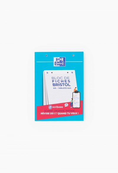 OXFORD  Lot de 3 Blocs de 30 Fiches Bristol Perfor&eacute;es A5 Q5/5 Blanc