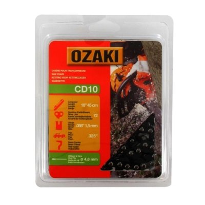 CENTRALE BRICO OZAKI 12820 Cha&icirc;ne de tron&ccedil;onneuse 325 .058 72E CD10, Noir