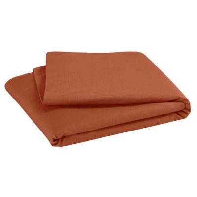PTIT BASILE P'tit Basile Drap plat b&eacute;b&eacute; coton bio 118x180 brique