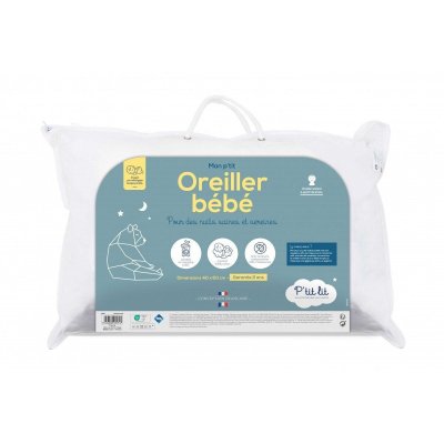 P TIT LIT P'tit Lit Oreiller moelleux b&eacute;b&eacute; anti-acariens 40x60 cm
