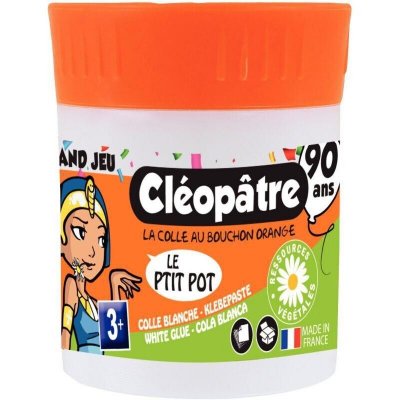 CLEOPATRE P'tit pot anniversaire 90 ans, colle blanche en pate 35 gr - Lot de 12