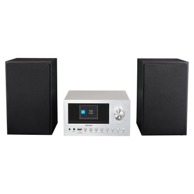 MEDION P85003 - Micro Syst&egrave;me Audio - DAB+ - WiFi - Lecteur CD - Bluetooth - Argent