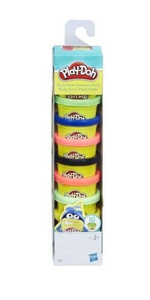 PLAY-DOH Pack 10 pots de p&acirc;te &agrave; modeler  Couleurs Party