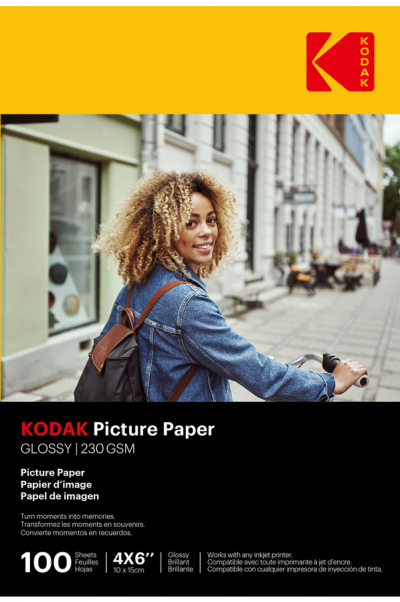 KODAK Pack 100 feuilles de papier photo brillante  pour imprimante &agrave; jet d&rsquo;encre
