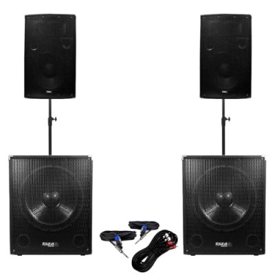 IBIZA Pack 151512 Sonorisation 2800W Caisson bi-amplifi&eacute;