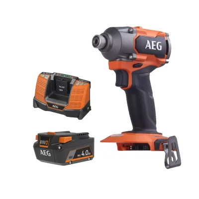 AEG Pack 18V - Visseuse &agrave; chocs Brushless 350 Nm - Batterie 4.0 Ah - Chargeur