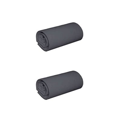 NON RENSEIGNE Pack 2 draps housses jersey anthracite bonnet 30 cm 160x200