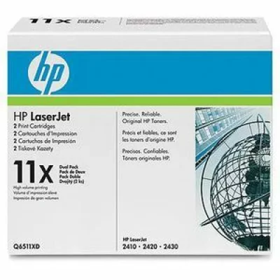 HP Pack 2 Toners Noir haute capacit&eacute;  laserjet 2400/2410/2420/2430 (11X)