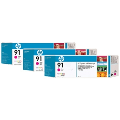 HP Pack 3 Cartouches magenta  pour designjet Z6100 (N&deg;91)