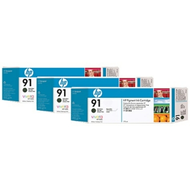 HP Pack 3 Cartouches noir mat  pour designjet Z6100 (N&deg;91)